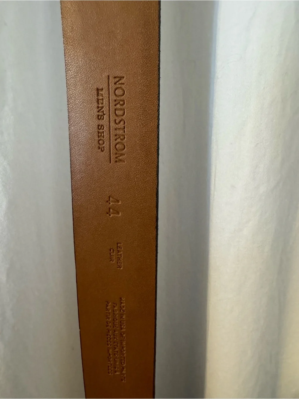 Nordstrom Men's Shop Black Leather Belt with Silver Buckle Size 44 waist